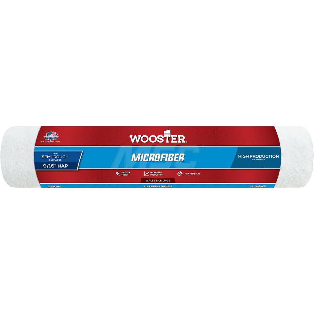 Wooster Brush - Paint Roller Covers; Type: Roller Cover ; Nap Size (Inch): 9/16 ; Nap Size (Decimal Inch): 0.5625 ; Width (Inch): 14 ; Texture: Semi-Rough ; Material: Microfiber - Exact Industrial Supply