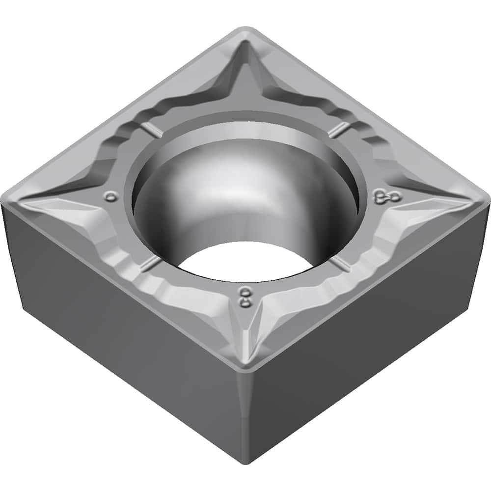 SCMT32.52EGU AC8035P Carbide Turning Insert Absotech Finish, 0.375″ Long, 3/8″ Inscribed Circle, 0.0315″ Corner Radius, 0.1563″ Thick, 90° Included Angle, Series AC8000P