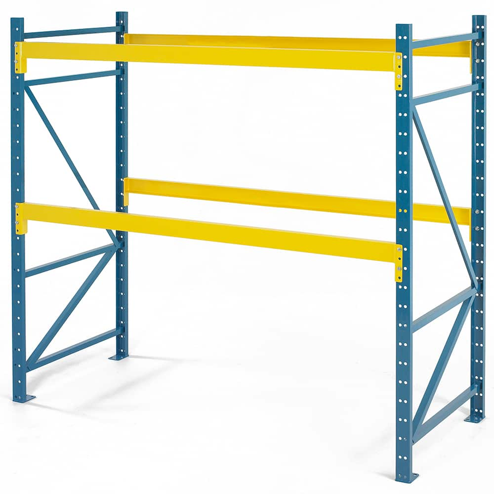 Steel King - Storage Racks; Type: Pallet Rack Starter Unit ; Width (Inch): 120 ; Height (Inch): 120 ; Depth (Inch): 48 ; Number of Bays: 1 ; Color: Blue; Yellow - Exact Industrial Supply