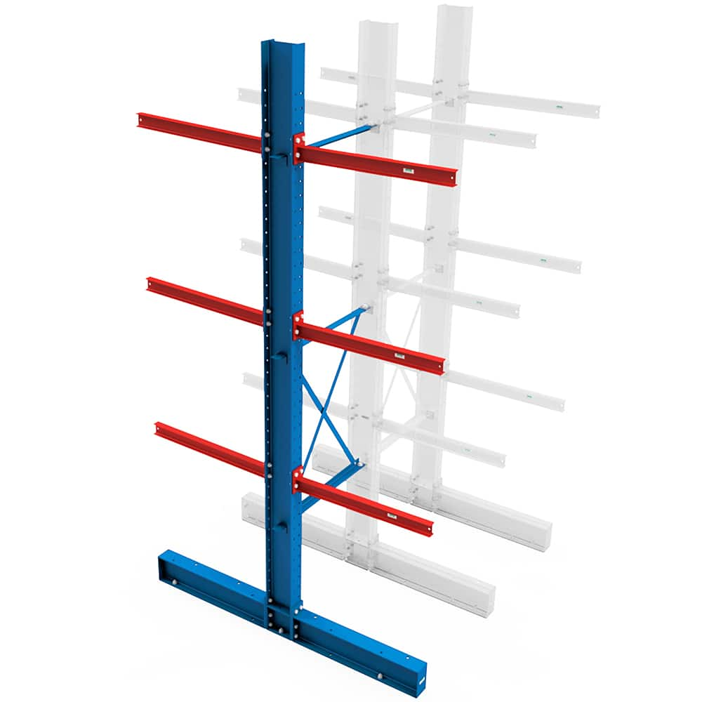 Steel King - Cantilever Racks; Type: Heavy-Duty Double Side Cantilever Rack Add-On Unit ; Starter or Add-On: Add-On ; Arm Style: Without Lip ; Load Capacity (Lb.): 18530.000 ; Height (Feet): 16 ; Base Length (Inch): 48 - Exact Industrial Supply