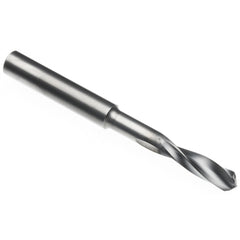 ‎#2 Dia. × 1/4″ Shank × 1″ Flute Length × 2-5/8″ OAL, 3xD, 145°, TD, 2 Flute, External, Round Solid Carbide Drill - Exact Industrial Supply