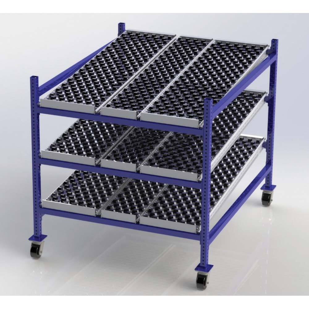 UNEX Manufacturing - Steel Shelving Type: Mobile Gravity Rack Starter or Add-On: Starter Unit - Caliber Tooling