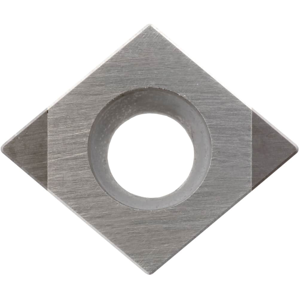 CCMW09T304S01035MET CBN Turning Insert Megacoat Finish, Neutral, 3/8″ Inscribed Circle, 0.0157″ Corner Radius, 5/32″ Thick, 80° Diamond, Series KBN