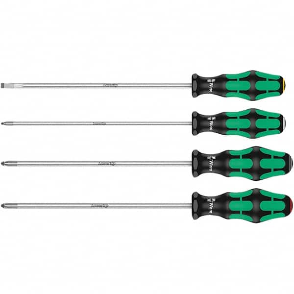 Wera - Screwdriver Sets Screwdriver Types Included: Pozidriv; Slotted; Phillips Number of Pieces: 4 - Caliber Tooling