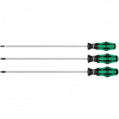 Wera - Screwdriver Sets Screwdriver Types Included: Pozidriv; Slotted; Phillips Number of Pieces: 3 - Caliber Tooling