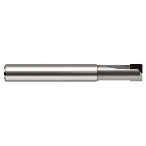 Diamond End Mills for Non-Ferrous Materials - PCD Diamond - 0.1870″ (3/16″) Cutter Diameter × 0.0150″ (1/64″) Radius × 0.2500″ (1/4″) Length of Cut PCD Corner Radius End Mill, 2 Flutes - Exact Industrial Supply