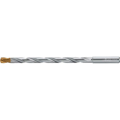 Extra Length Drill Bit: 0.4606″ Dia, 140 °, Solid Carbide TiSiAlCrN Finish, 6.22″ Flute Length, 8.11″ OAL, Straight-Cylindrical Shank, Series DC160-12-A1