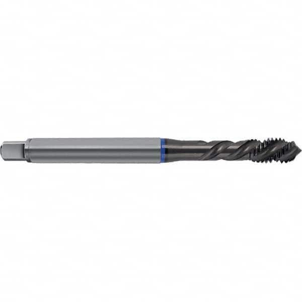 Spiral Flute Tap: M18 x 2.50, Metric, 4 Flute, Semi-Bottoming, 6HX Class of Fit, HSS-E, TiAlN Finish Left Hand Flute, Left Hand Thread, D10 & D11, Series 4629