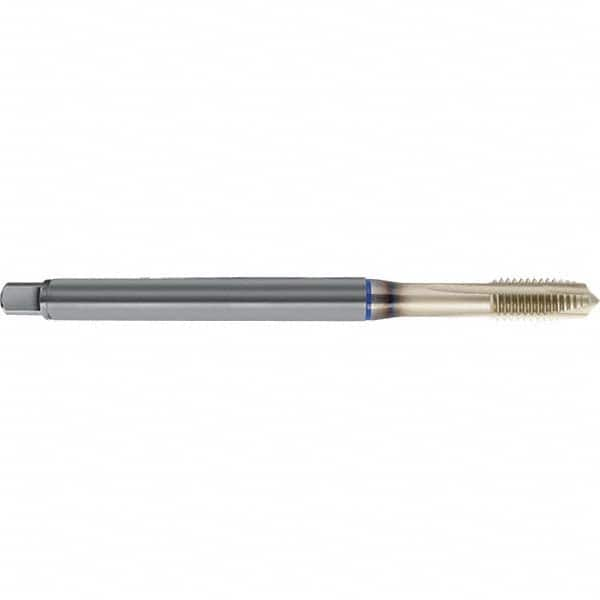 Spiral Point Tap: M8 x 1.25, Metric, 3 Flutes, Plug, 6HX, Sirius Finish 17 mm Thread Length, 180 mm OAL, Right Hand, D6/D7, Series 4645