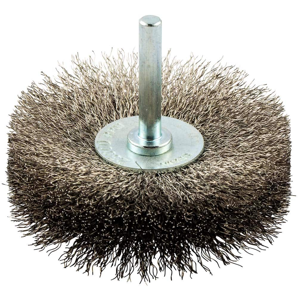 Norton - 3" OD, Crimped Stainless Steel Wheel Brush - Caliber Tooling