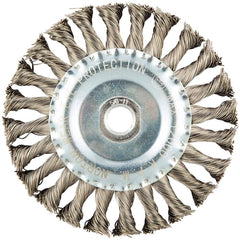 Norton - 5" OD, 5/8-11 Arbor Hole, Stringer Bead Stainless Steel Wheel Brush - Caliber Tooling