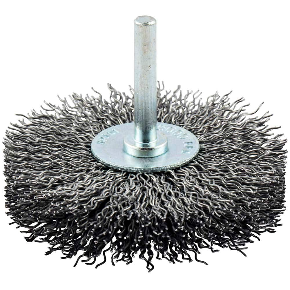 Norton - 3" OD, Crimped Carbon Wheel Brush - Caliber Tooling