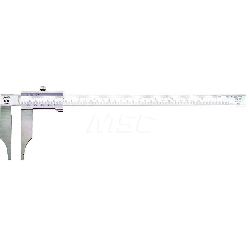 Mahr - Vernier Calipers; Minimum Measurement (mm): 0 ; Minimum Measurement (Decimal Inch): 0 ; Maximum Measurement (Decimal Inch): 39.3 ; Maximum Measurement (mm): 1000 ; Graduation (mm): 0.05 ; Jaw Depth (mm): 150.00 - Exact Industrial Supply