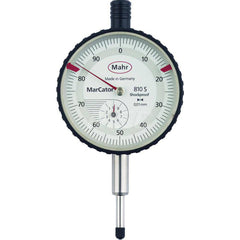 Mahr - Dial Drop Indicators; Maximum Measurement (Inch): 0.4 ; Maximum Measurement (mm): 10 ; Dial Graduation (mm): 0.0100 ; Dial Graduation (Decimal Inch): 0.000500 ; Dial Reading: 100-0 ; Dial Diameter (mm): 50.00 - Exact Industrial Supply