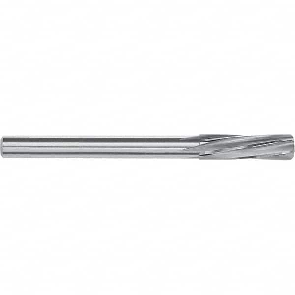 Magafor - 5.9mm Solid Carbide Chucking Reamer - Spiral Flute, 5mm Straight Shank, 22mm Flute Length, 63mm OAL - Caliber Tooling