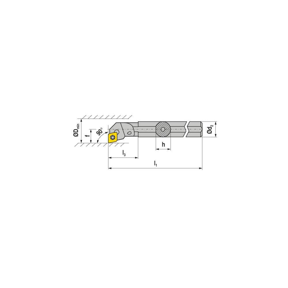 Indexable Boring Bar:  A12K SCFCR 06,  16.00 mm Min Bore,  12.00 mm Shank Dia,  90.00&deg N/A Steel 125.0000″ OAL,  Screw Clamping,