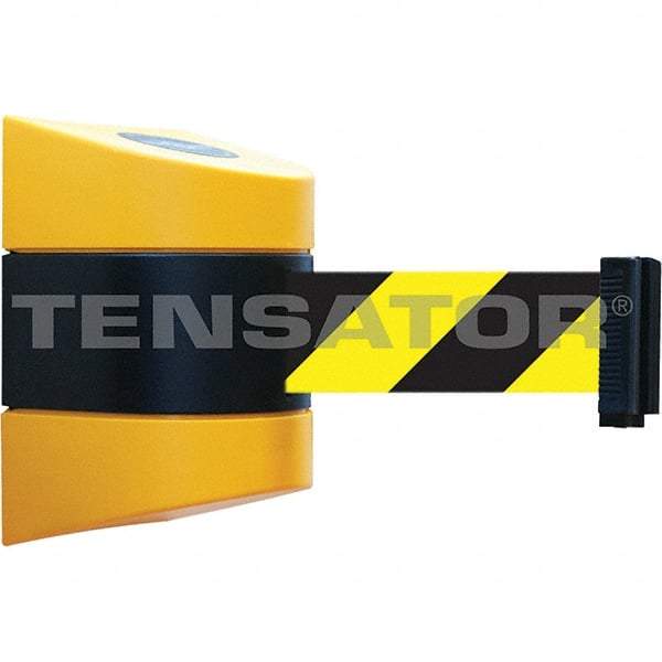 Tensator - 7-1/4" High x 4-3/4" Long x 4-3/4" Wide Magnetic Wall Mount Barrier - Yellow Powdercoat Finish, Black/Yellow, Use with Wall Mount - Caliber Tooling