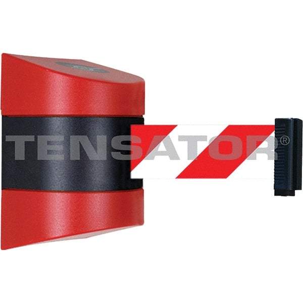 Tensator - 7-1/4" High x 4-3/4" Long x 4-3/4" Wide Magnetic Wall Mount Barrier - Red Powdercoat Finish, Black/Red, Use with Wall Mount - Caliber Tooling