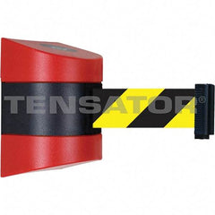 Tensator - 7-1/4" High x 4-3/4" Long x 4-3/4" Wide Magnetic Wall Mount Barrier - Metal, Red Powdercoat Finish, Red/Black, Use with Wall Mount - Caliber Tooling