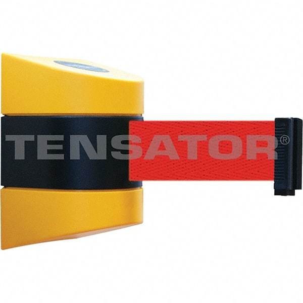 Tensator - 5-1/2" High x 3-1/4" Long x 3-1/4" Wide Magnetic Wall Mount Barrier - Metal, Yellow Powdercoat Finish, Black/Yellow, Use with Wall Mount - Caliber Tooling