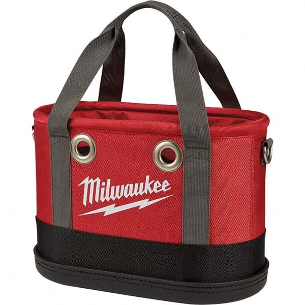 Milwaukee Tool - 24 Pocket, Ballistic Nylon, Black/Red Tool Bag - Caliber Tooling