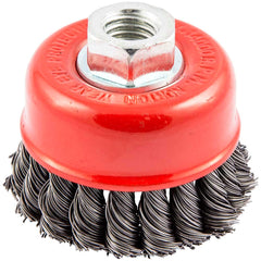 Norton - 2-3/4" Diam 5/8-11 Threaded Arbor Carbon Steel Fill Cup Brush - Caliber Tooling