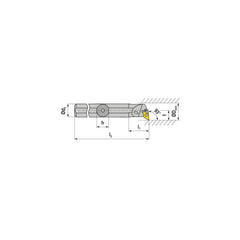 Indexable Boring Bar:  E-A32S PDUNL 15,  39.00 mm Min Bore,  32.00 mm Shank Dia,  93.00&deg N/A Solid Carbide 250.0000″ OAL,  Lever Clamp,