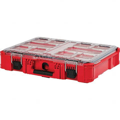 Milwaukee Tool - PACKOUT 10 Compartment Red Small Parts Organizer - Caliber Tooling