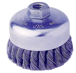 4" Single Row Wire Cup Brush - .020 Bronze; 5/8-11 A.H.; - Non-Sparking Wire Wheel - Caliber Tooling