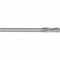 Magafor - 7.93mm Solid Carbide 6 Flute Chucking Reamer - Spiral Flute, 0.315" Straight Shank, 1.299" Flute Length, 4.61" OAL - Caliber Tooling