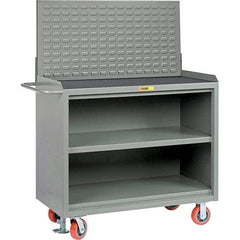 Little Giant - 3,600 Lb Capacity, 3 Shelf Mobile Bench Cabinet with Louvered Panel - 53" Wide x 24" Deep x 43" High, Steel - Caliber Tooling