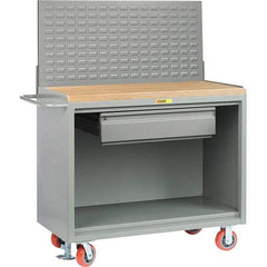 Little Giant - 3,600 Lb Capacity, 2 Shelf, 1 Drawer Mobile Bench Cabinet with Louvered Panel - 41" Wide x 24" Deep x 43" High, Steel - Caliber Tooling