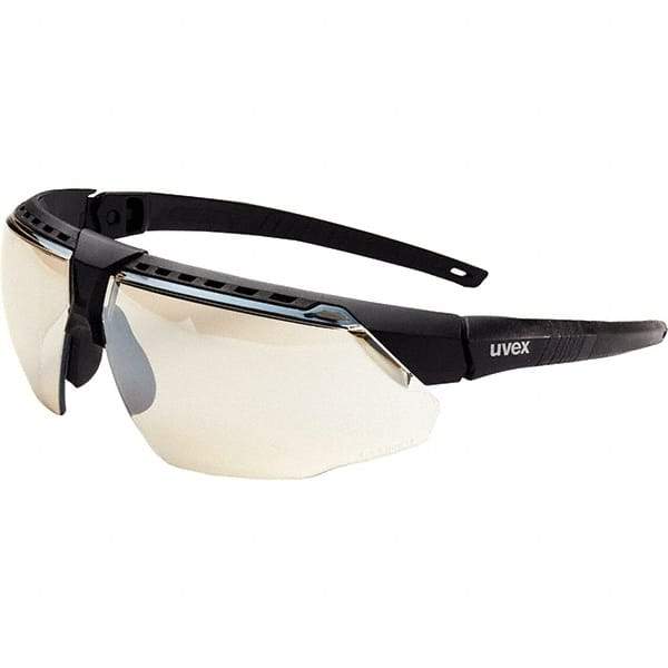 Uvex - SCT-Reflect 50 Lenses, Framed Safety Glasses - Scratch Resistant, Black Frame, Adjustable Temples, Size Universal, Wrap Around - Caliber Tooling