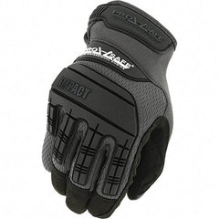 PRO-SAFE - Size L (10) Work Gloves - For General Purpose, Uncoated, Hook & Loop Cuff, Full Fingered, Black, Paired - Caliber Tooling