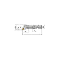 Indexable Boring Bar:  E-A32S SCLCR 12,  39.00 mm Min Bore,  32.00 mm Shank Dia,  95.00&deg N/A Solid Carbide 250.0000″ OAL,  Screw Clamping,