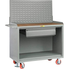 Little Giant - 3,600 Lb Capacity, 2 Shelf, 1 Drawer Mobile Bench Cabinet with Louvered Panel - 53" Wide x 24" Deep x 43" High, Steel - Caliber Tooling