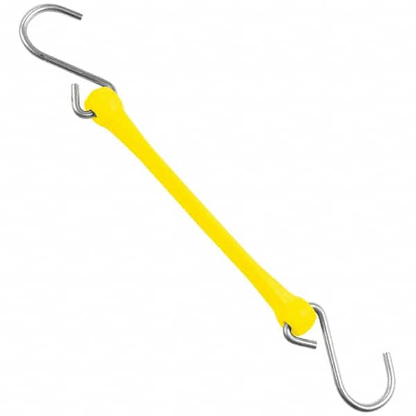 The Better Bungee - Stretch Tie Downs; Type: Heavy Duty Bungee Strap ; End Type: Triangulated Stainless S Hook ; Color: Yellow ; Fractional Overall Lengths: 36 - Exact Industrial Supply