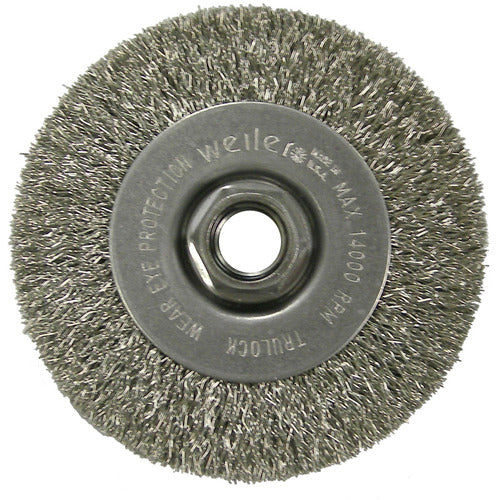 4″ Diameter-5/8″-11 Arbor Hole - Crimped Steel Wire Straight Wheel - Caliber Tooling