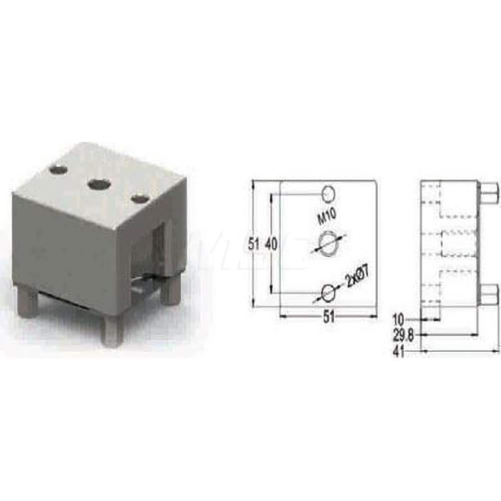 EDM Electrode Holders; System Compatibility: Erowa ITS; Holder Size: Flat51; Maximum Electrode Size (mm): 51; Electrode Shape Compatibility: Square; Material: Steel; Flushing Duct: Yes; With Plate: Yes; Hardened: Yes; For Use With: Erowa/RHS ITS; Series: