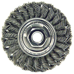 4" Diameter - M10 x 1.50 Arbor Hole - Knot Twist Steel Wire Straight Wheel - Caliber Tooling