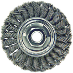 4" Diameter - M10 x 1.50 Arbor Hole - Knot Twist Steel Wire Straight Wheel - Caliber Tooling