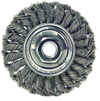 4" Diameter - 1/2-13" Arbor Hole - Knot Twist Steel Wire Straight Wheel - Caliber Tooling