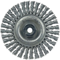 4″ Diameter - MI0 × 1.25 Arbor Hole - Stringer Bead Twist Steel Wire Straight Wheel - Caliber Tooling