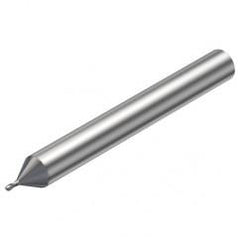 R216.42-01030-AE10G 1620 1mm 2 FL Solid Carbide Ball Nose End Mill w/Cylindrical Shank - Caliber Tooling