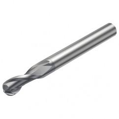 R216.42-06030-AK10G 1610 6mm 2 FL Solid Carbide Ball Nose End Mill w/Cylindrical Shank - Caliber Tooling