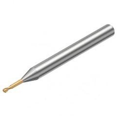 R216.42-00330-GC03G 1700 0.3mm 2 FL Solid Carbide ball nose endmill w/Cylindrical with Neck Shank - Caliber Tooling