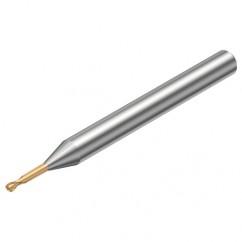 R216.42-00530-EC05G 1700 0.5mm 2 FL Solid Carbide ball nose endmill w/Cylindrical with Neck Shank - Caliber Tooling