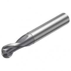 R216.42-08030-AI08G 1610 8mm 2 FL Solid Carbide Ball Nose End Mill w/Cylindrical Shank - Caliber Tooling