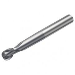 R216.62-01030-AO20G 1610 1mm 2 FL Solid Carbide Ball Nose End Mill spherical design w/Cylindrical Shank - Caliber Tooling