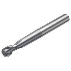 R216.62-03030-AO04G 1610 3mm 2 FL Solid Carbide Ball Nose End Mill spherical design w/Cylindrical Shank - Caliber Tooling